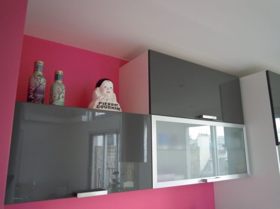 Cuisine design gris et rose Cuisine design gris et rose