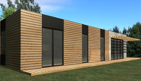 maison loft en bois clair